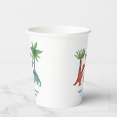 Schattigee waterverf Dinosaurus thema Verjaardag Papieren Bekers (Rechts)