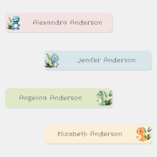 Schattigee Waterverf Dinosaurus Waterdichte Naam Labels