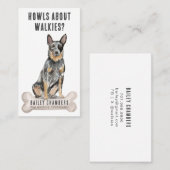 Schattigee Waterverf Dog Walker Visitekaartje (Voorkant / Achterkant)
