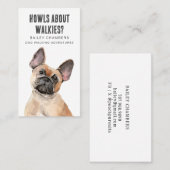 Schattigee Waterverf Dog Walker Visitekaartje (Voorkant / Achterkant)