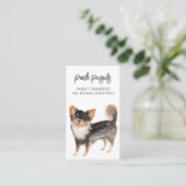 Schattigee Waterverf Dog Walker Visitekaartje (Staand voorkant)