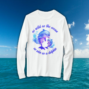 Schattigee Waterverf Dolfijnen Quote T-shirt