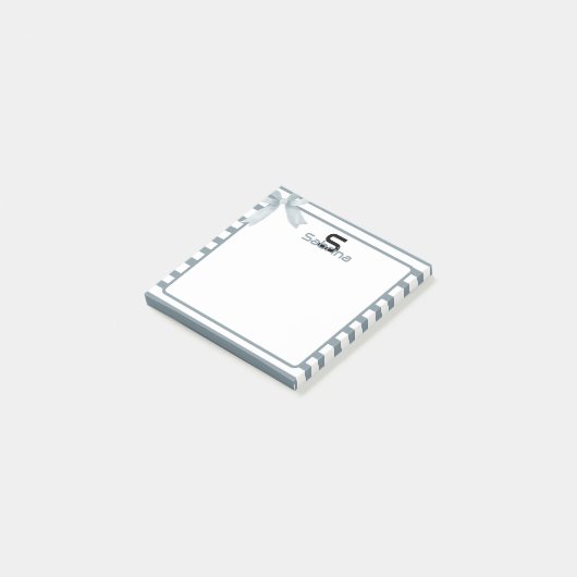 Schattigee Waterverf Dusty Blue Bow Stripes Post-it® Notes (Schuin)