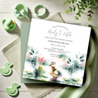 Schattigee Waterverf eend Baby shower Genderneutra