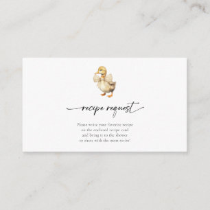 Schattigee Waterverf Eend Baby shower Recept Aanvr Informatiekaartje