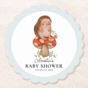 Schattigee Waterverf egel blauw Baby shower Kartonnen Onderzetters