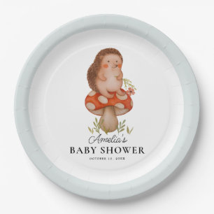Schattigee Waterverf egel blauw Baby shower Papieren Bordje