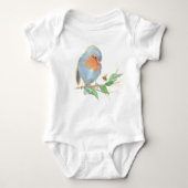 Schattigee Waterverf Engels Robin Birds & Bee Romper (Voorkant)