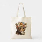 Schattigee Waterverf Floral Tiger Tote Bag (Achterkant)
