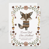 Schattigee Waterverf Fox zwangerschap Aankondiging (Voorkant / Achterkant)