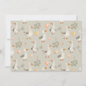Schattigee Waterverf Gans Baby shower Invitation Kaart (Achterkant)