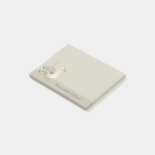 Schattigee Waterverf Gans  Post-it® Notes (Schuin)