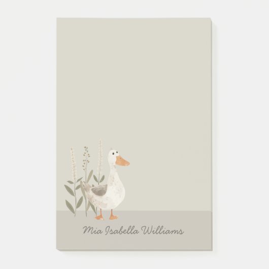 Schattigee Waterverf Gans Post-it® Notes (Voorkant)