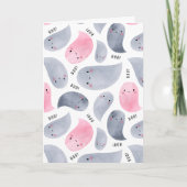 Schattigee Waterverf Geesten met Boo! Tekst Hallow Kaart (Voorkant)