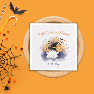 Schattigee Waterverf Ghost Pumpkin Baby shower ser Servet