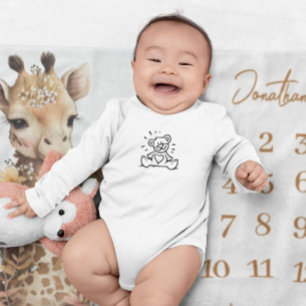 Schattigee Waterverf Giraffe Baby Milestone Fleece Deken