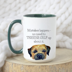 Schattigee Waterverf Grappige Border Terrier Honde Mok
