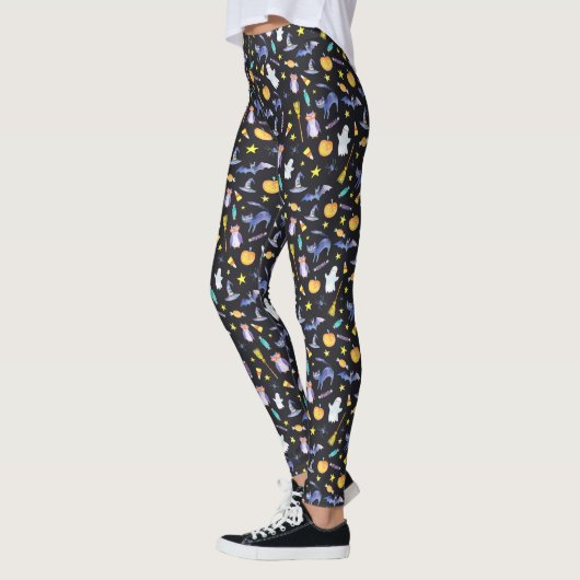 Schattigee Waterverf Halloween Pattern Leggings (Links)