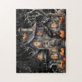 Schattigee Waterverf Haunted House Halloween Legpuzzel (Verticaal)