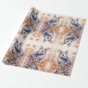Schattigee waterverf-illustratie voor muizen cadeaupapier