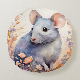 Schattigee waterverf-illustratie voor muizen rond kussen