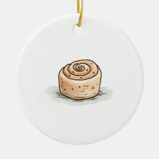 Schattigee Waterverf kaneelrol Keramisch Ornament