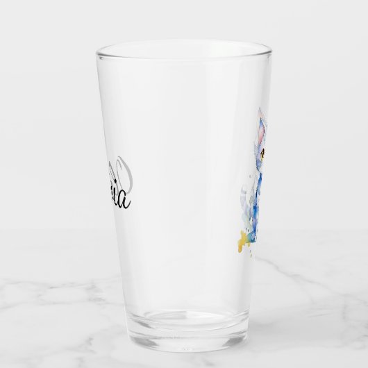 Schattigee waterverf kat (kitten) ontwerp glas (Rechts)