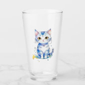 Schattigee waterverf kat (kitten) ontwerp glas (Voorkant)