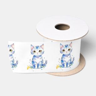 Schattigee waterverf kat (kitten) ontwerp lint