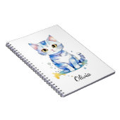 Schattigee waterverf kat (kitten) ontwerp notitieboek (Rechterzijde)