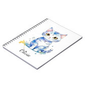 Schattigee waterverf kat (kitten) ontwerp notitieboek (Linkerzijde)