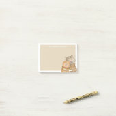 Schattigee Waterverf Kat Paar Aangepaste Naam Post-it® Notes (Op bureau)