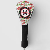 Schattigee Waterverf Kersenpatroon gepersonaliseer Golfheadcover (Voorkant)