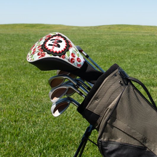 Schattigee Waterverf Kersenpatroon gepersonaliseer Golfheadcover (Insitu)