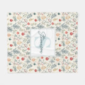 Schattigee Waterverf Kerst Esthetische Greenery Fleece Deken (Voorkant (Horizontaal))