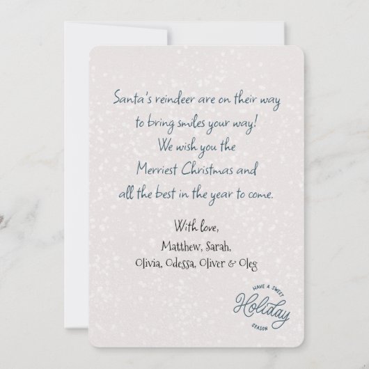 Schattigee Waterverf Kerst Rendieren Vakantie Kaar Kaart (Achterkant)