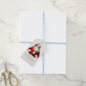 Schattigee Waterverf Kerstman gepersonaliseerde ke Cadeaulabel (Met Touw)