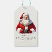 Schattigee Waterverf Kerstman gepersonaliseerde ke Cadeaulabel (Voorkant)