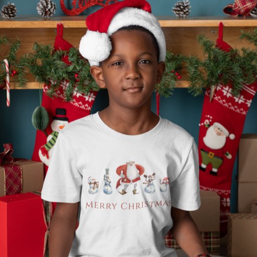 Schattigee waterverf Kerstman & Snowmen Kerstmis T-shirt