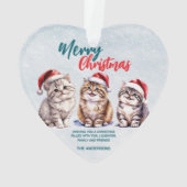 Schattigee waterverf kitty cat Santa Merry Christm Ornament (achterkant)