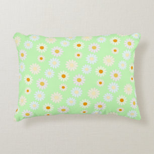 Schattigee waterverf kleurrijke Daisy Pattern Gree Accent Kussen