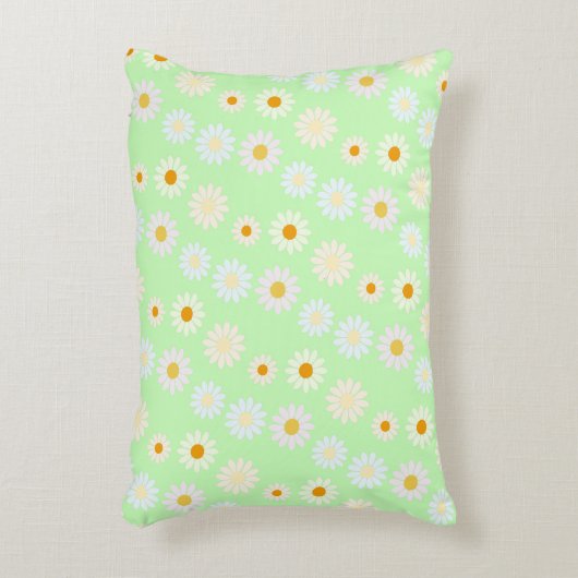 Schattigee waterverf kleurrijke Daisy Pattern Gree Accent Kussen (Voorkant(Verticaal))