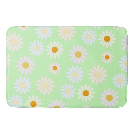Schattigee waterverf kleurrijke Daisy Pattern Gree Badmat (Voorkant)