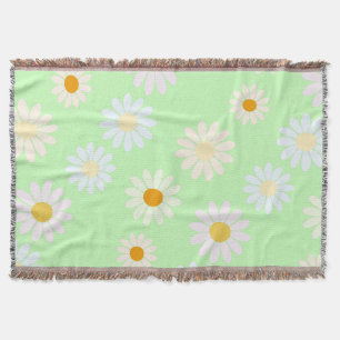 Schattigee waterverf kleurrijke Daisy Pattern Gree Deken