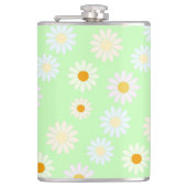 Schattigee waterverf kleurrijke Daisy Pattern Gree Heupfles (Voorkant)