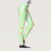 Schattigee waterverf kleurrijke Daisy Pattern Gree Leggings (Rechts)
