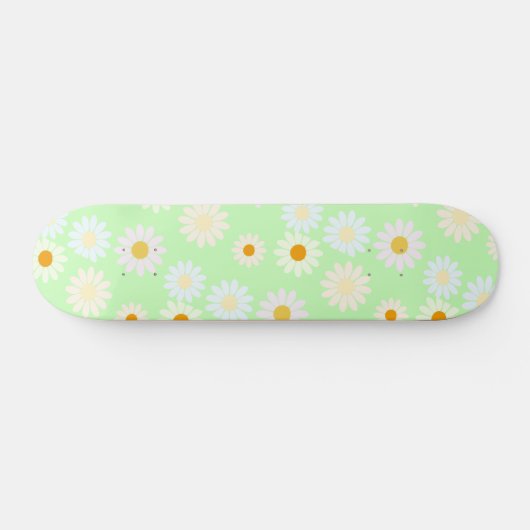 Schattigee waterverf kleurrijke Daisy Pattern Gree Skateboard (Horizontaal)