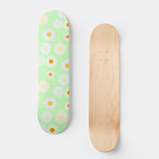 Schattigee waterverf kleurrijke Daisy Pattern Gree Skateboard (Voorkant)