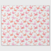 Schattigee Waterverf Krabben op munt streep Cadeaupapier (Vlak)