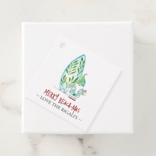 Schattigee Waterverf kustkerstmis Bedankjes Labels (In situ)